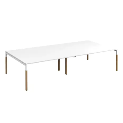 Connex Plus Boardroom Tables - Back to Back Desk - 3200 x 1600 - without Cut Out - White